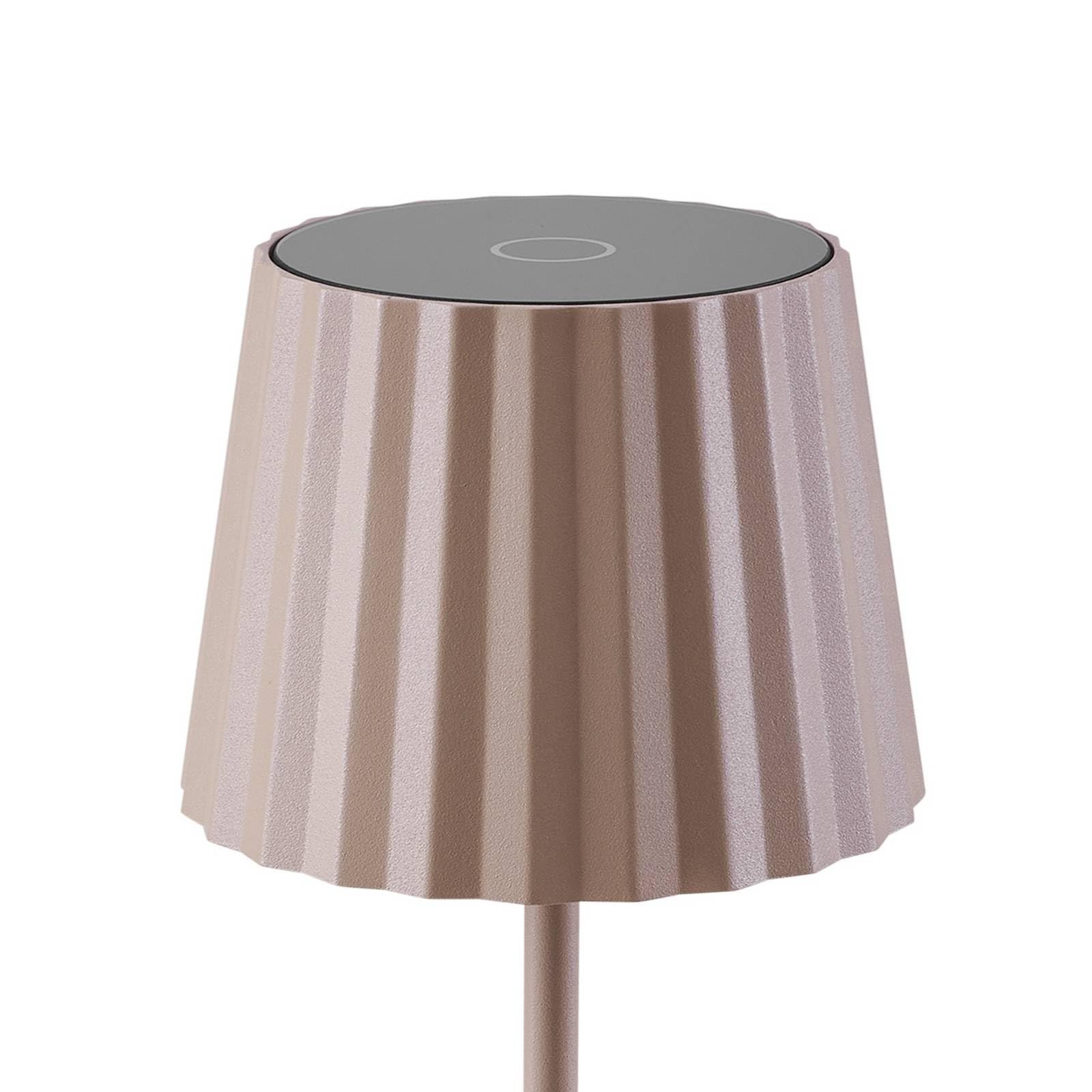 Lindby Lámpara de mesa LED regulable con batería inalámbrica con sensor táctil, lámpara de mesa portátil recargable para interior y exterior, lámpara de mesa LED exterior IP54, lámpara de batería para