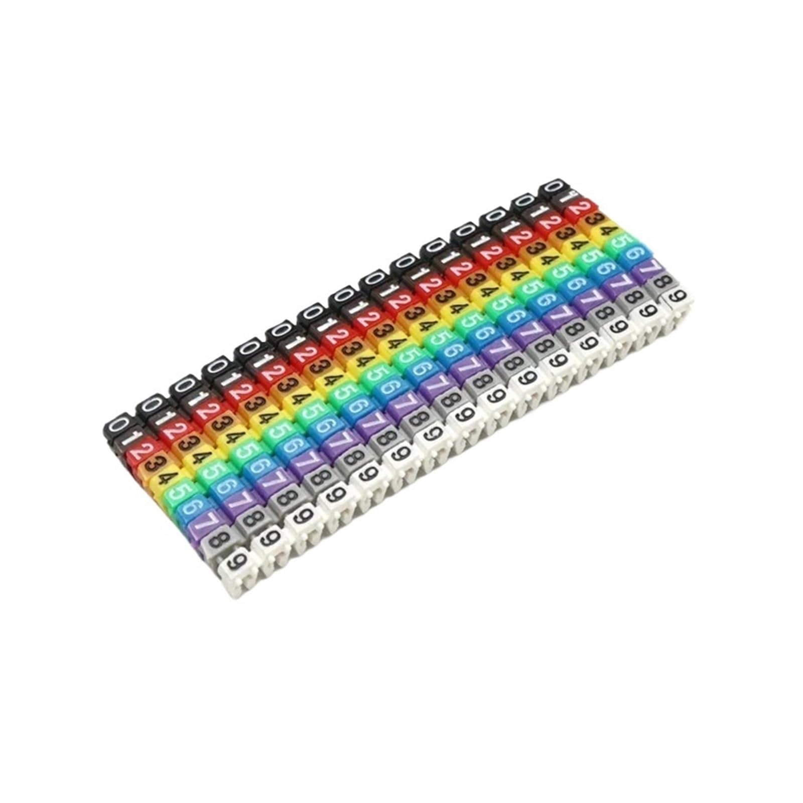 Wdsbznb One Color Cable Tags 100/150Pcs Cable Markers Colourful M-Type Wire Numbering Marker Tube Number Tag Label For 2-8Mm Network(1.5Mmx150pcs)