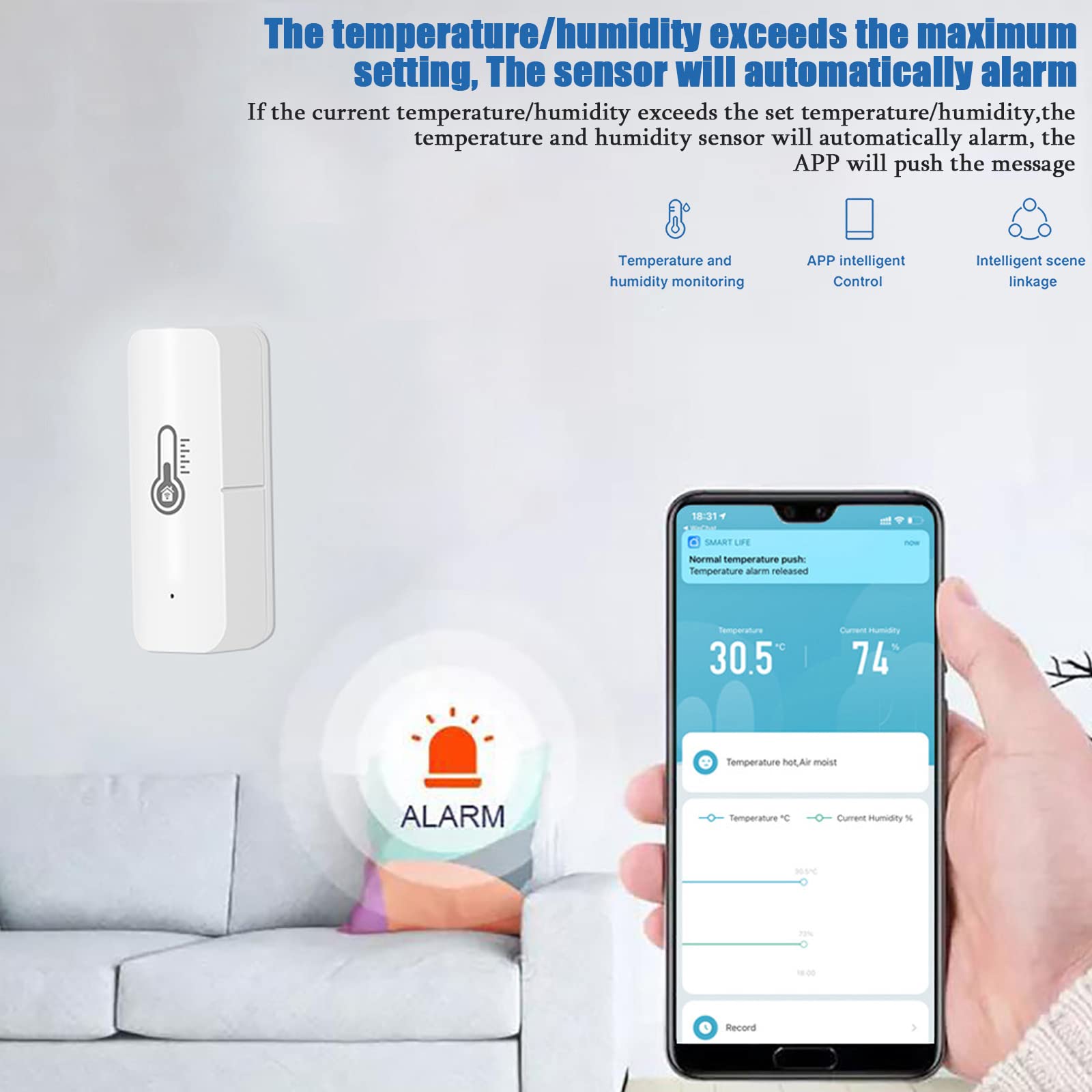 Termómetro térmico con Bluetooth para interiores, higrómetro térmico con aplicación inteligente y registro de datos, termómetro de habitación, sensor de temperatura para habitación de bebé