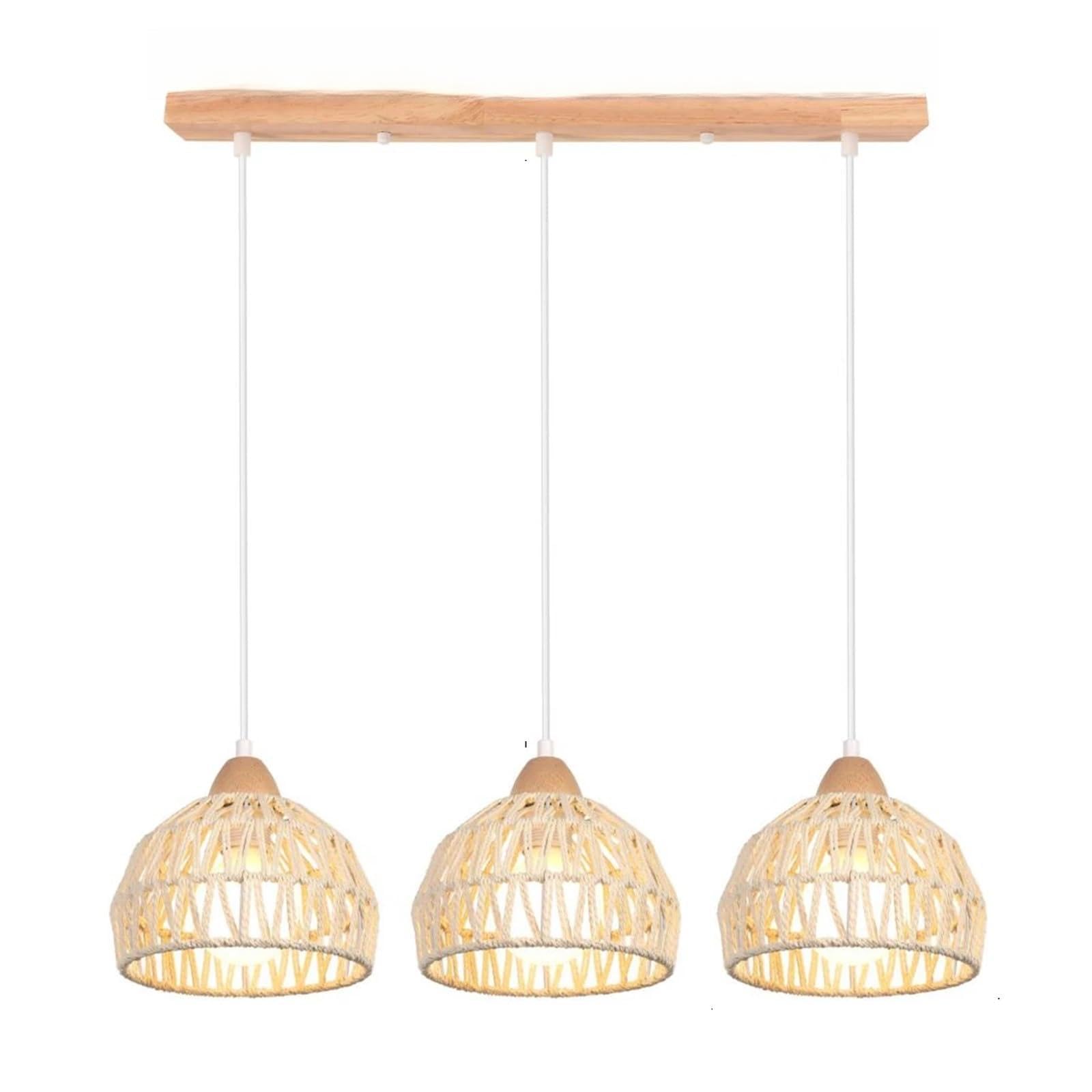 Zhouxyfdc Color7 Rattan Lampshade Woven Rattan Pendant Lights Handmade Woven Lampshades Lighting Fixtures(Color7)