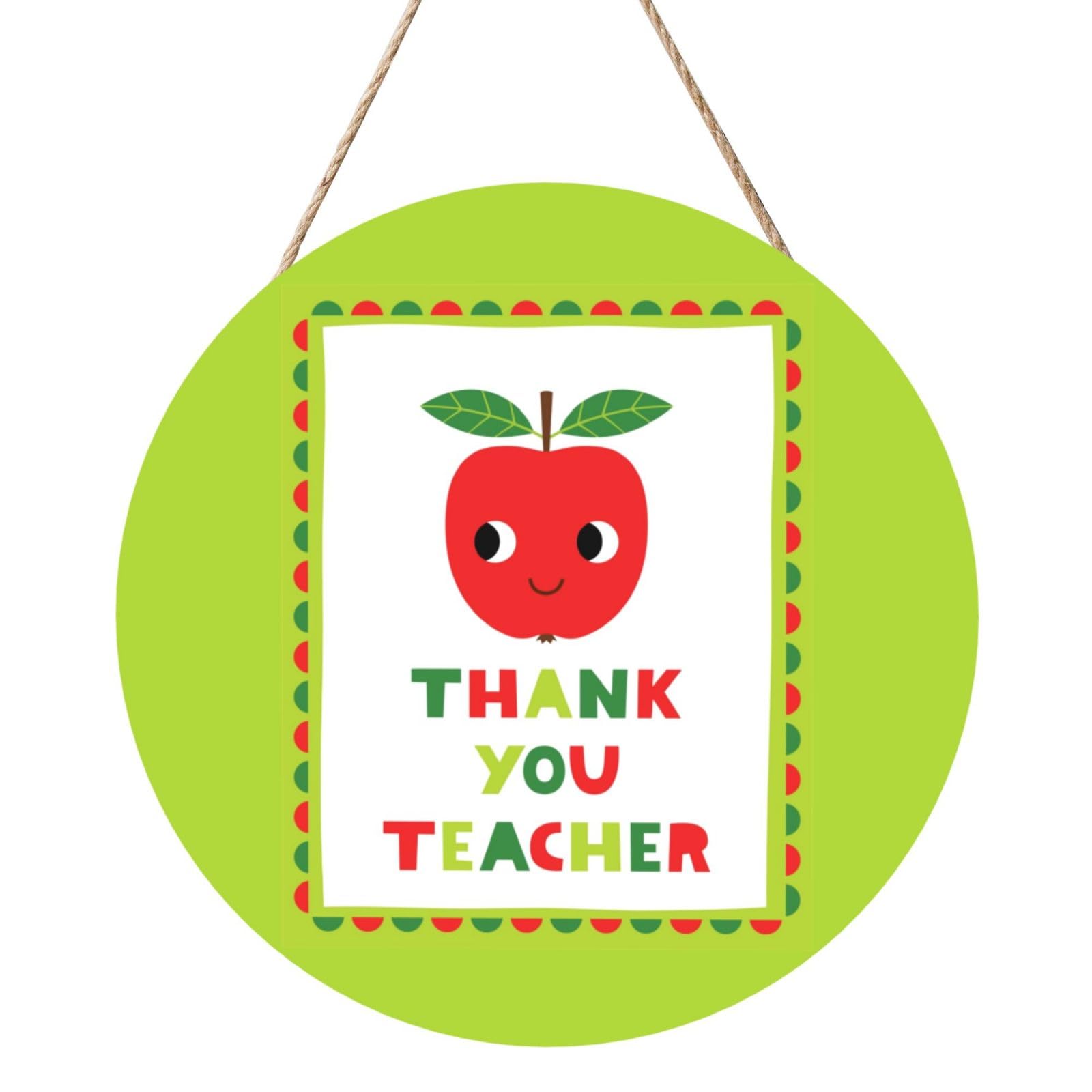 Teachers Appreciation Week Door Signs Plaques Wood Welcome Sign For Front Door Wall Hanging For Home Farmhouse Office Classroom Party Decoration