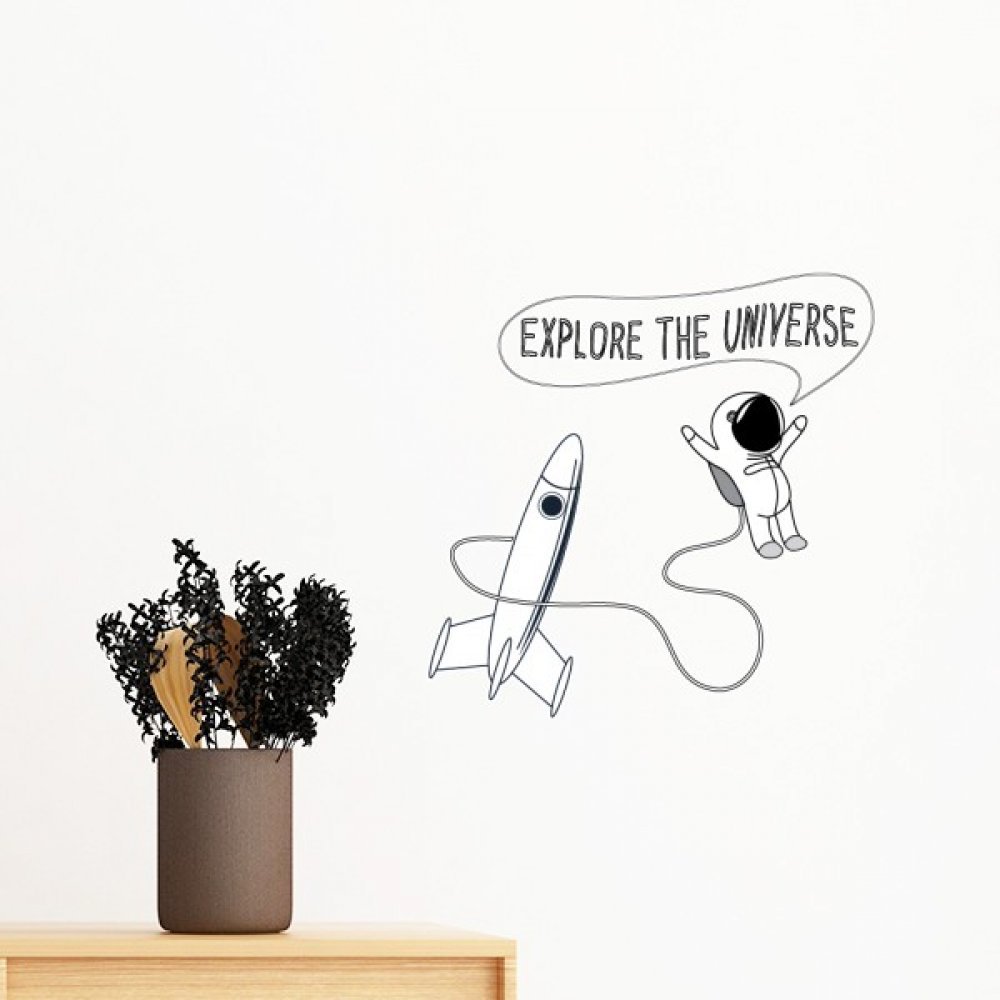 Sticker mural espace univers repositionnable art mural DIYthinker 70cm