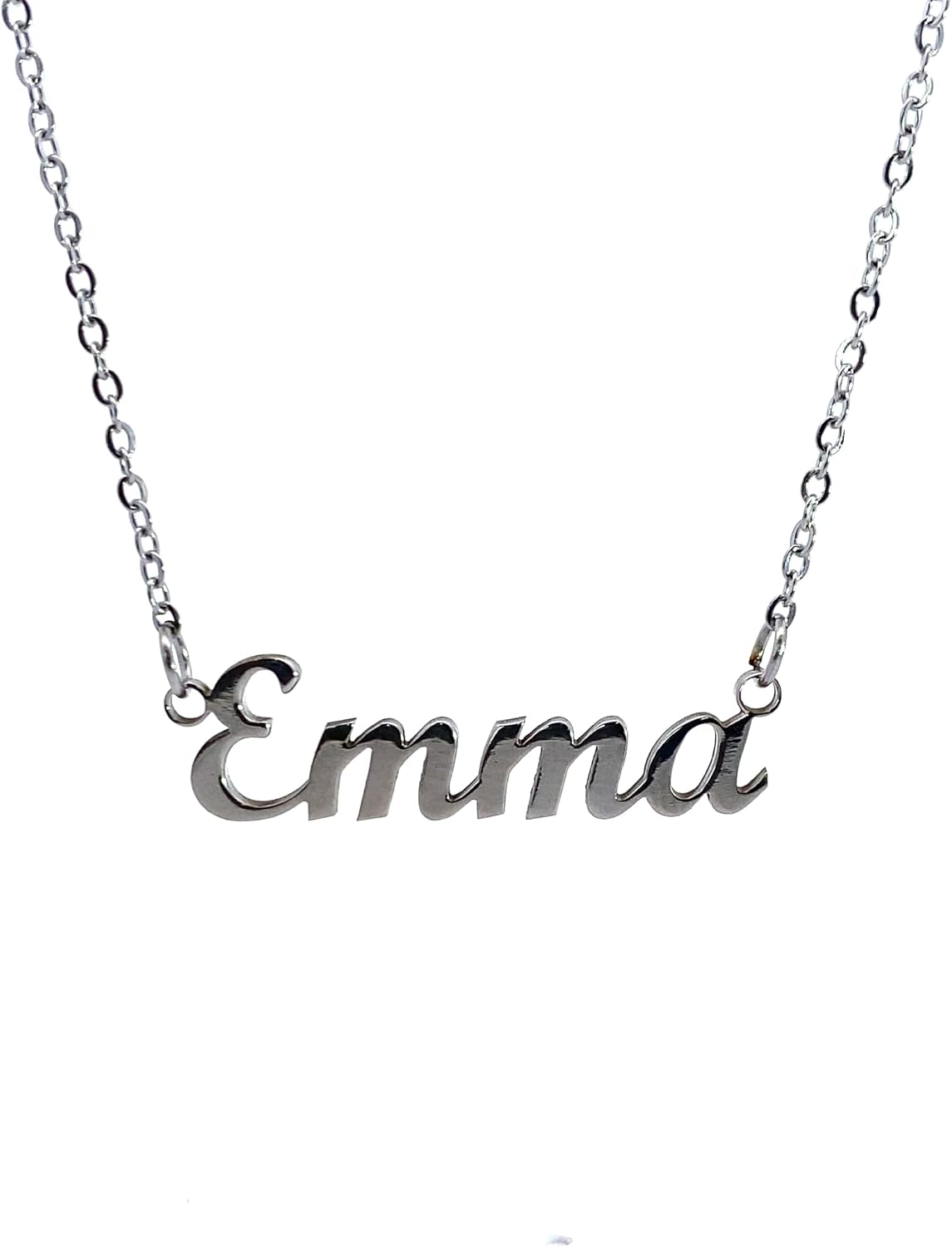 10:10 Personalised Name Necklace for Women - Shiny Stainless Steel Pendant, Adjustable Necklace - Made in Italy