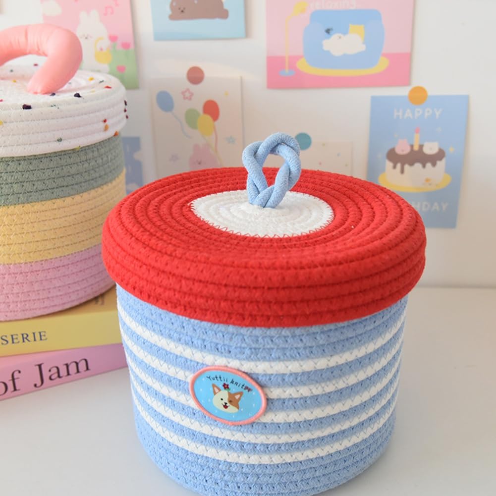 Bloepum Woven Storage Basket Living Room Desktop Sundries Storage Basket Toy Storage Box B