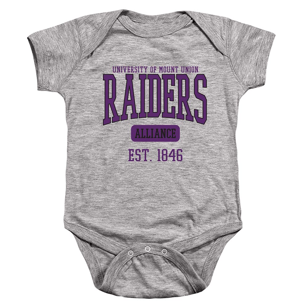 University of Mount Union Official Est. Date Unisex Infant Snap Suit for Baby,Athletic Heather, 18 Months