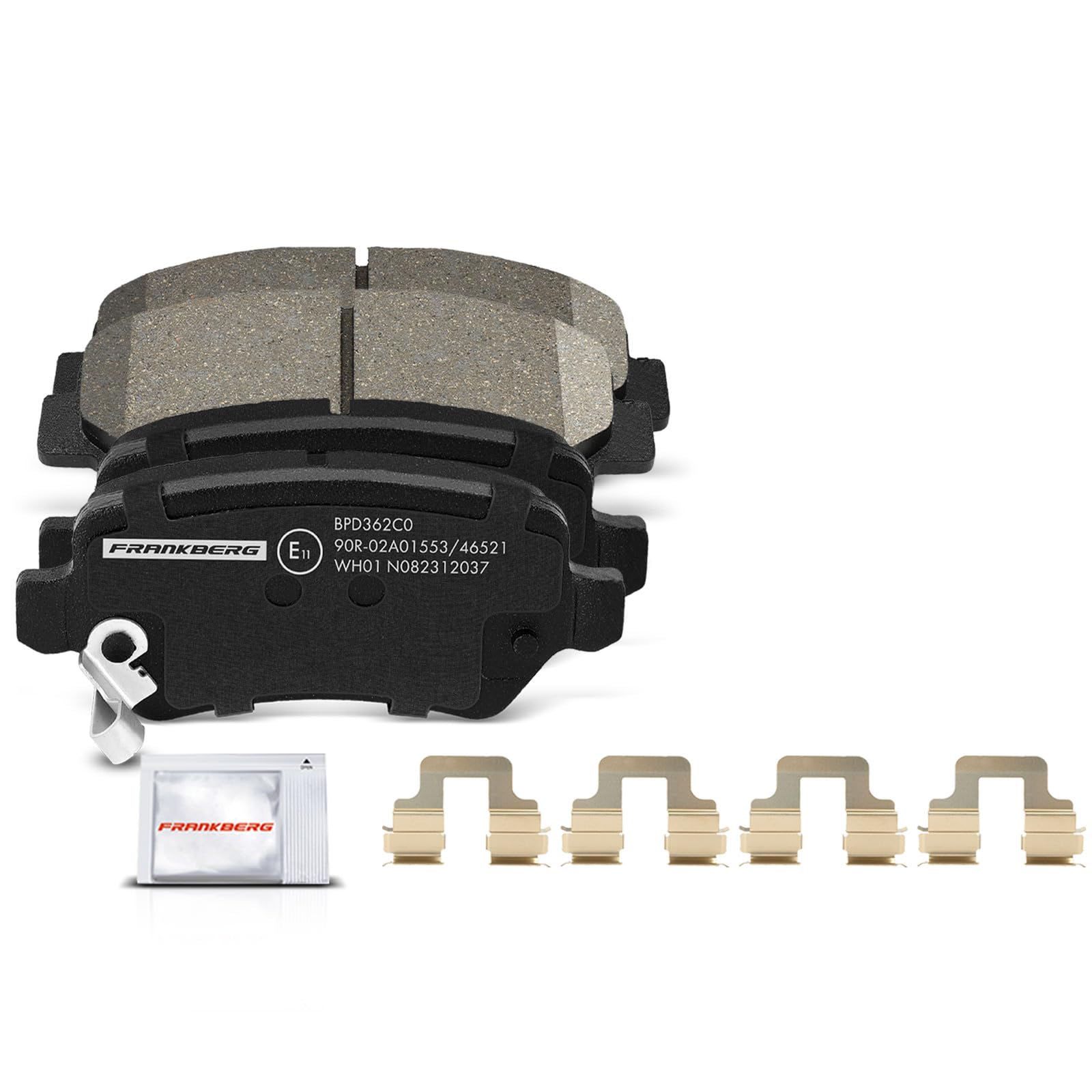 Frankberg Bremsensatz inkl. 2x Bremsscheiben + 4x Bremsbeläge Hinten Kompatibel mit Zafira A MPV T98 Zafira/Zafira Family B A05 Replace# 93179164, 93188727