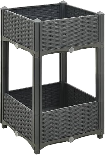 Miniatura 9 de QZZCED Cama elevada, cama de jardín, maceta rectangular, maceta de jardín, camas de jardín elevadas al aire libre, maceta de jardín de hierbas al