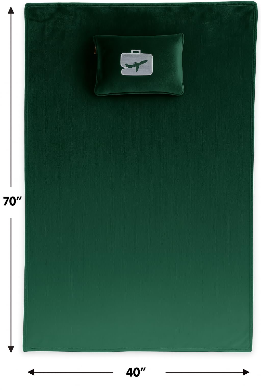 Coperta e cuscino da viaggio Comfort Fly – Coperta 2 in 1 in micro peluche con custodia per il trasporto (101,6 x 177,8 cm), Verde, 40" x 70", Moderno