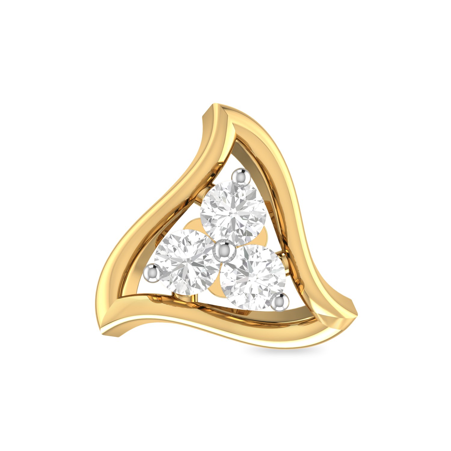 The Iniss 18KT Yellow Gold and Diamond Nose Pin for Women
