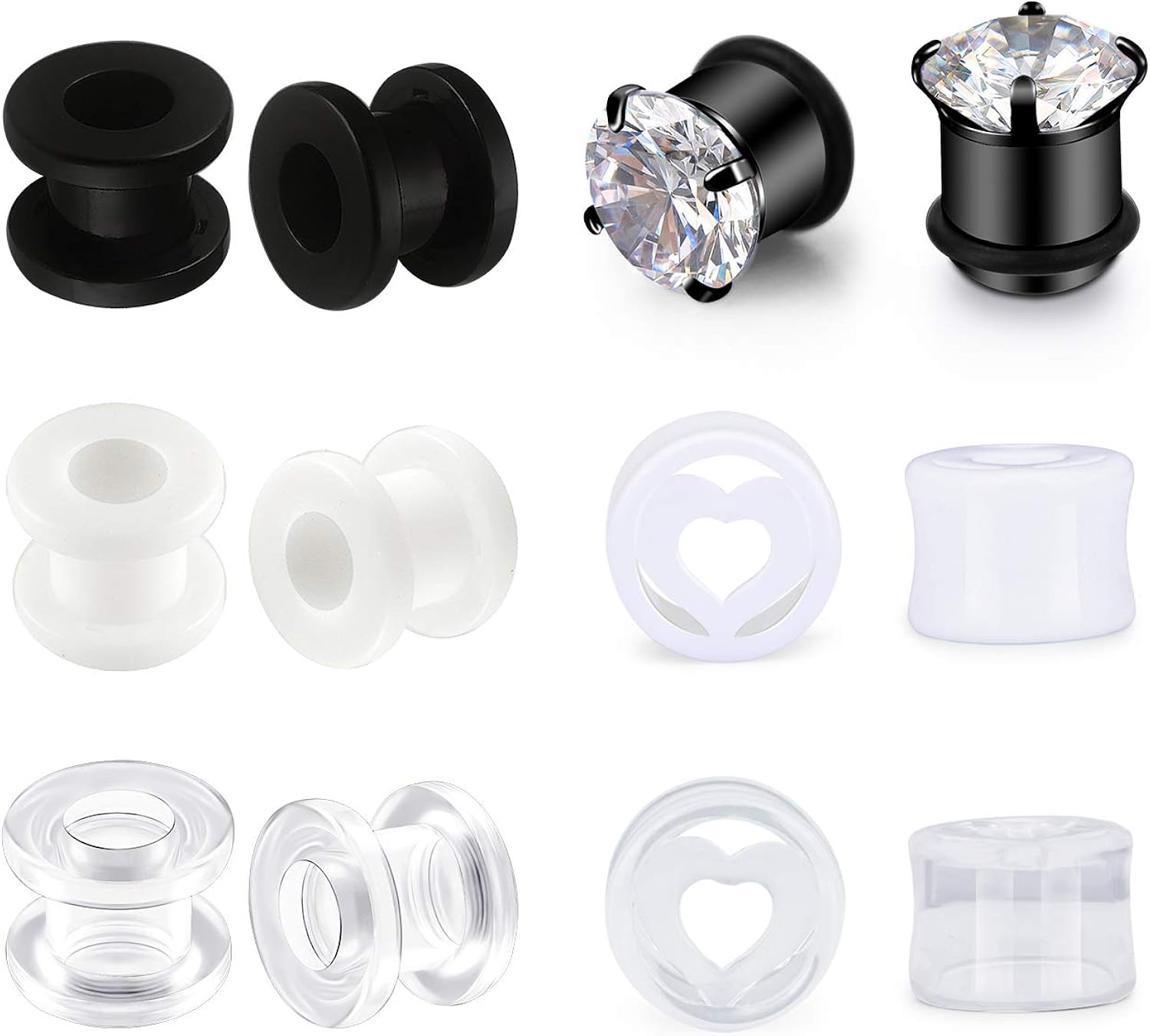 Ecarteur O Reilles Ear Tunnels Plugs Piercing Cubic Zirconia Acrylic - Foto 2