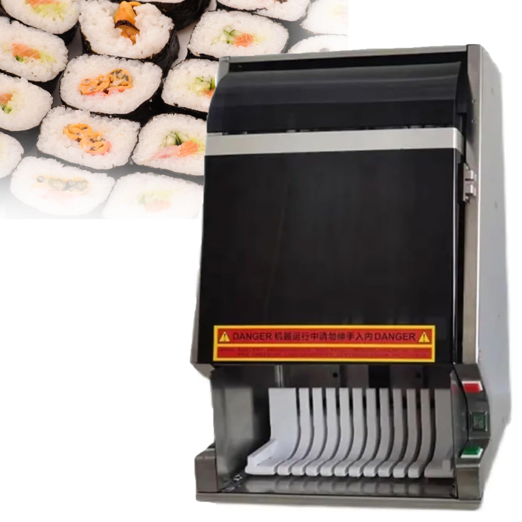 ASerZenith Automatic Sushi Cutting Machine With Removable Blade, High Efficiency For Roll Making,10Slices