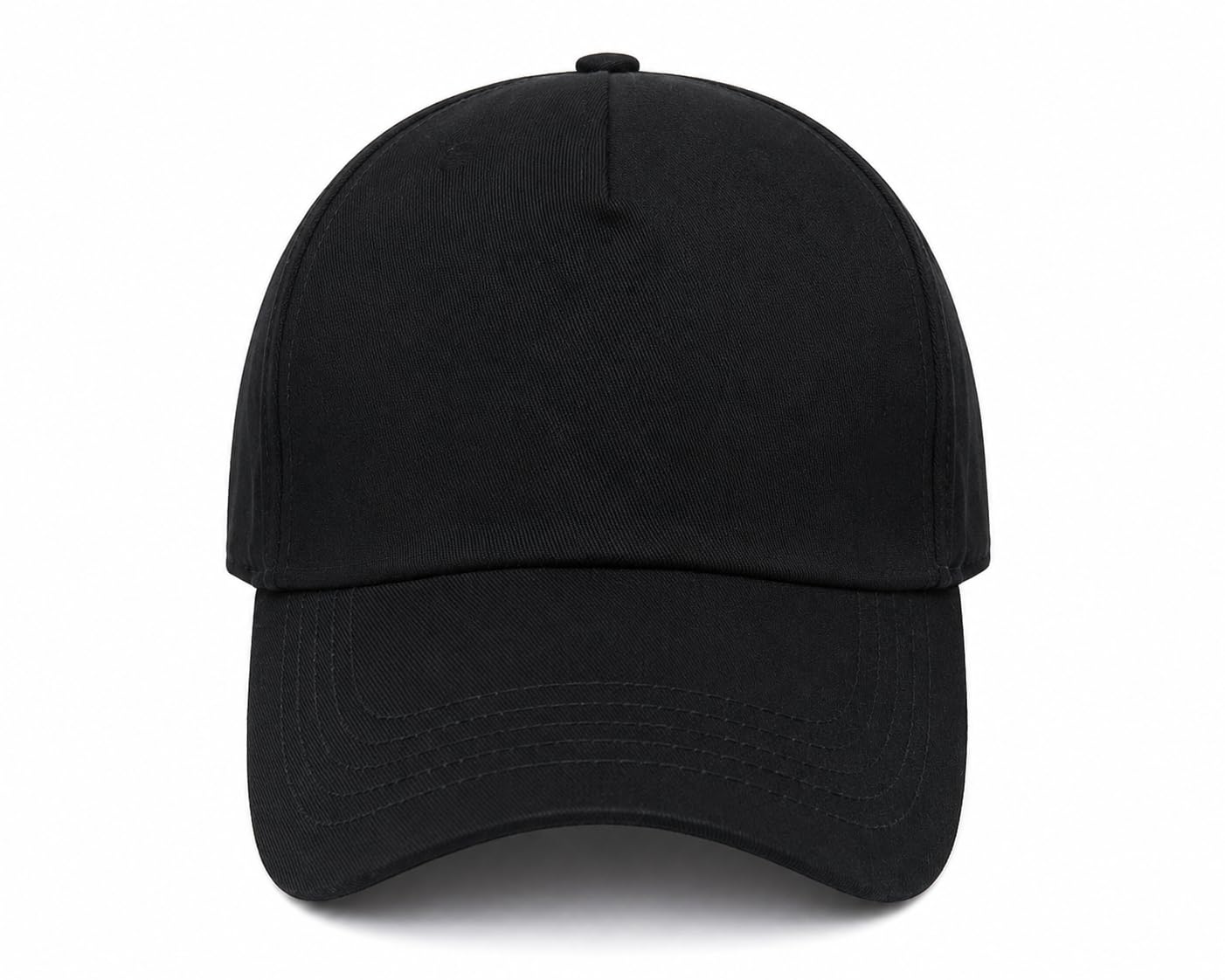 Plain Black Baseball Cap | 100% Cotton | Adjustable | Free Size | Premium Cotton Fabric | Metal Buckle | Breathable Eyelets | 6 Panel Design | Comfortable Fit-image-21