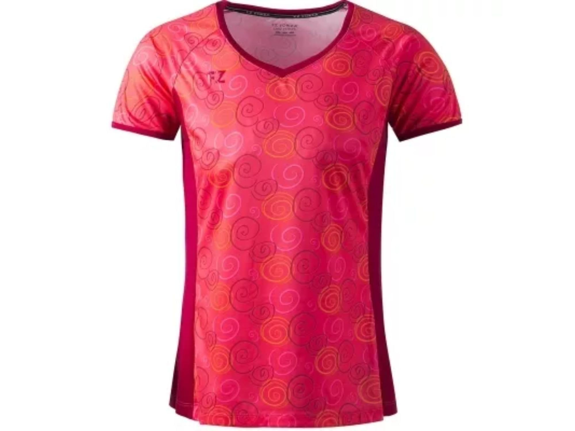 FZ Forza Lilja Women's V Neck T-Shirt, Diva Pink with Pattern (2XL) – 100% Recycled Polyester, Stretchable, Dryforce, Anti-Pilling, Anti-Shrink-picture-52