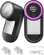 Electric Lint Remover, Rechargeable Fur Lever with 3 Adjustable Speeds and LED Display Remove Hair Brush with 6 Blades Electric Fur Remover for Fabrics, Sweaters, Sofas, Carpets