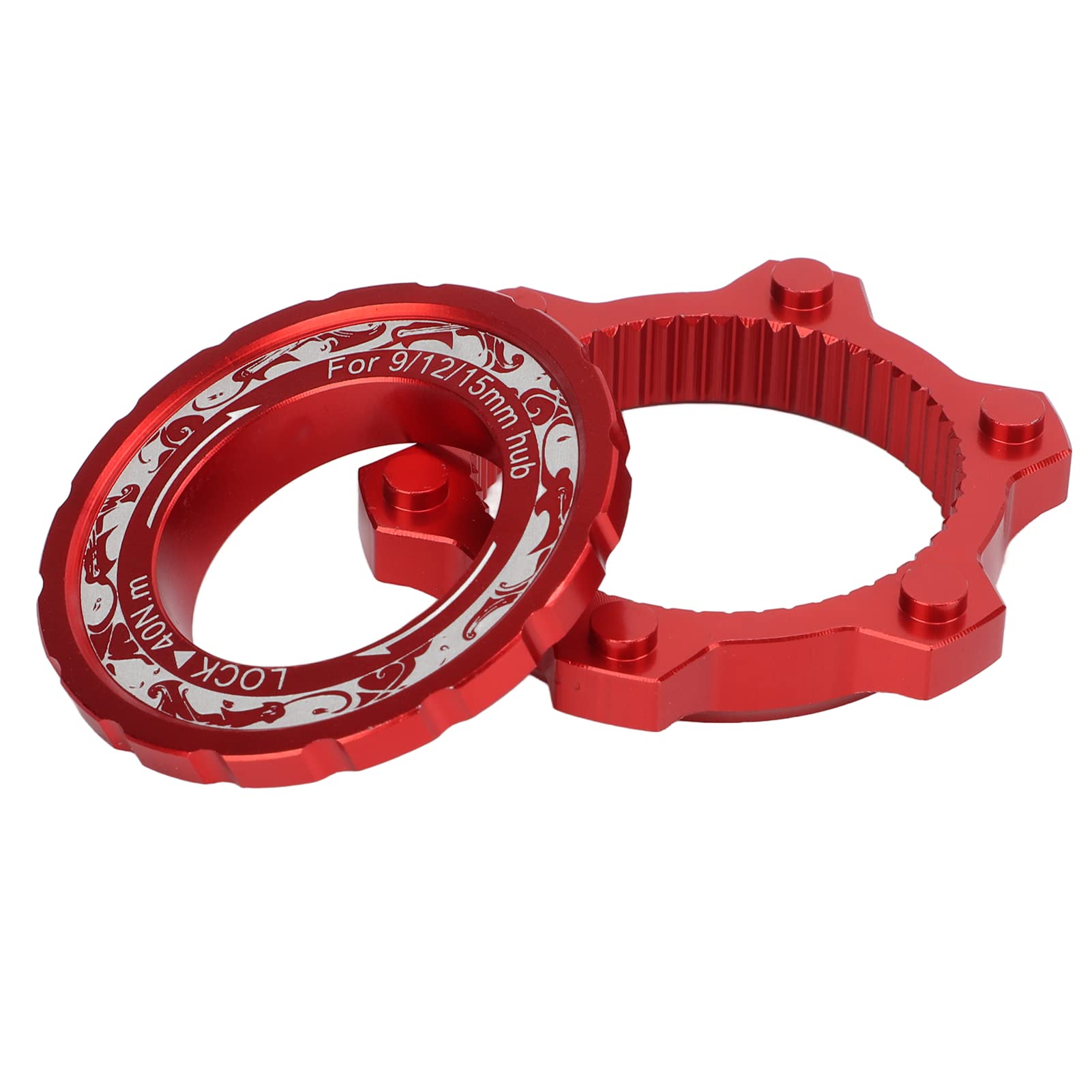 BuyWeek Adaptador de Bloqueo Adaptador de Rotor, 6 Pernos de Aleación de Aluminio para Bicicleta (Rojo)