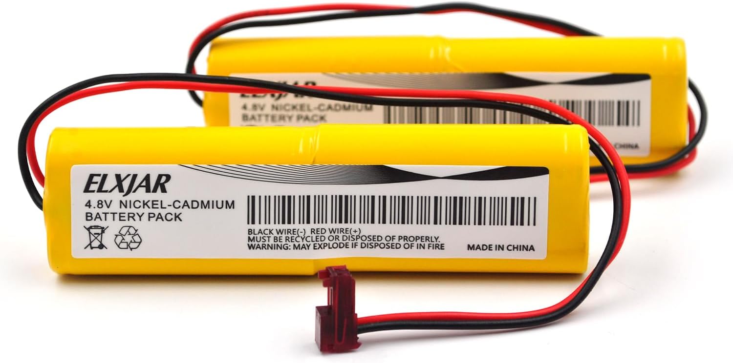 (2-Pack) 4.8V 800mAh Ni-CD Battery Replacement for Sure-Lites 026-161 26-161 26161 SureLites SL026161 SL SL026-161 MAX Power Emergency/Exit Light