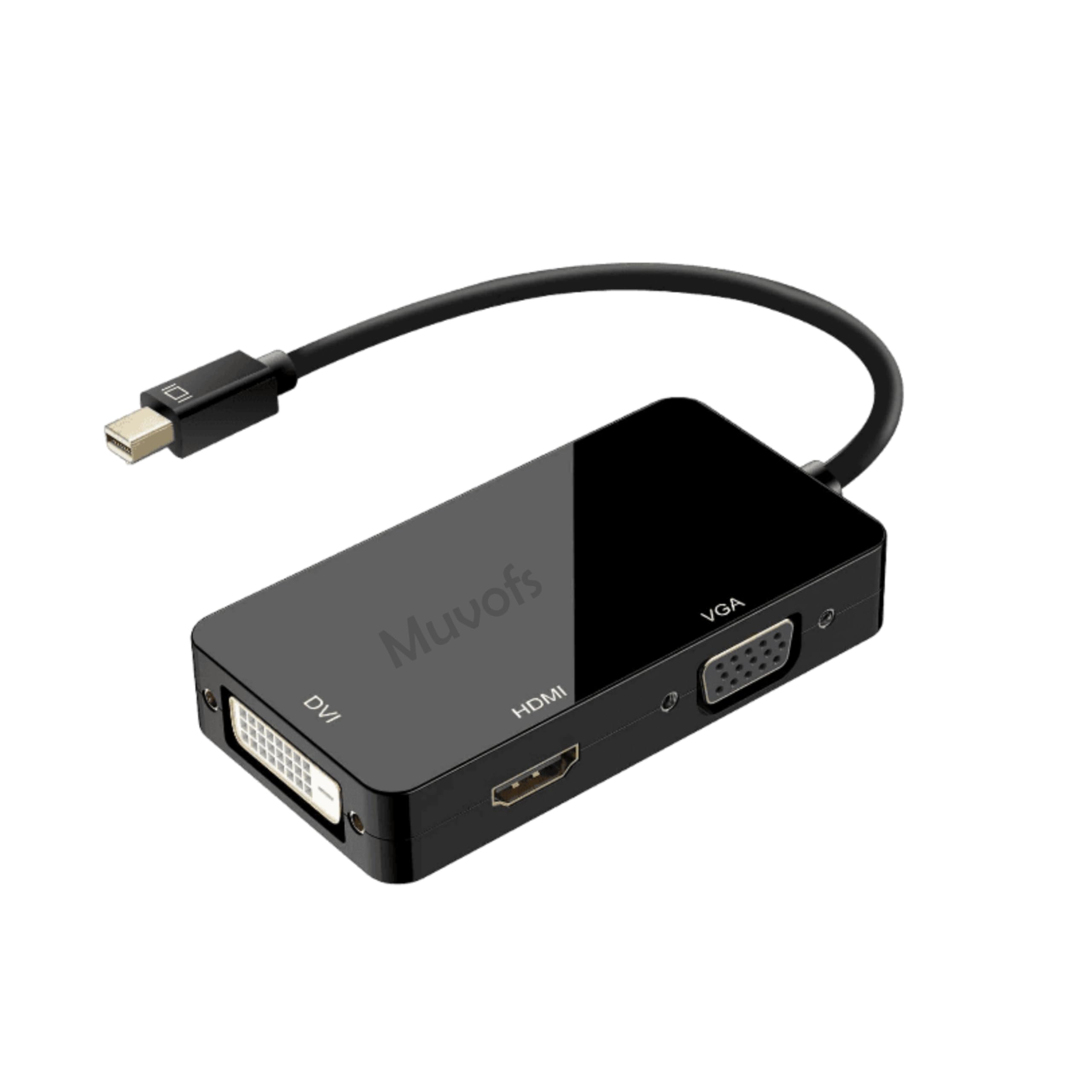 Muvofs Mini Display Port DP Male to HDMI/DVI/VGA Female 4k Adapter, Any one Function Thunderbolt Converter Hub 3 in 1, Black-image-36