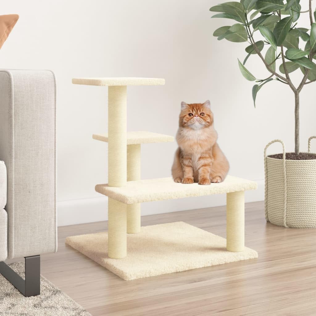 Rascador para Gatos con Postes de sisal Color Crema 61 cm, LAPOOH Rascador Gato, Arbol Rascador para Gatos, Gatos Accesorios, Torre Gatos, Arranhador para Gatos, Casa para Gatos