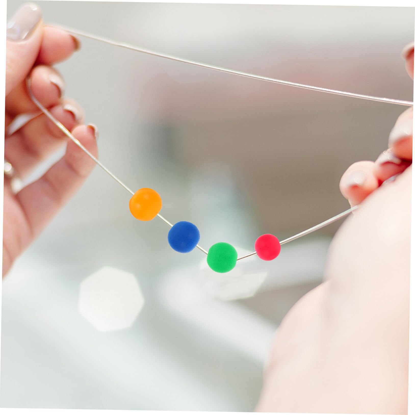 HOMSFOU Cuentas De Madera Coloridas Redondas Para Manualidades Diy Cuentas De Madera Seguras Y Resistentes Para Joyería Guirnaldas Y Accesorios Creativos 100 Piezas X 4