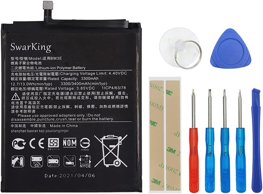 Replacement Battery Compatible with BM3E Xiaomi Mi 8 M1803E1A with Toolkit