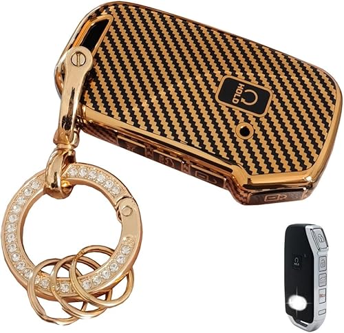 Textura de fibra de carbono TPU para llavero Lexus para Kia Cerato Ceed Forte NIRO Sorento Seltos Sportage Soul Telluride (S)