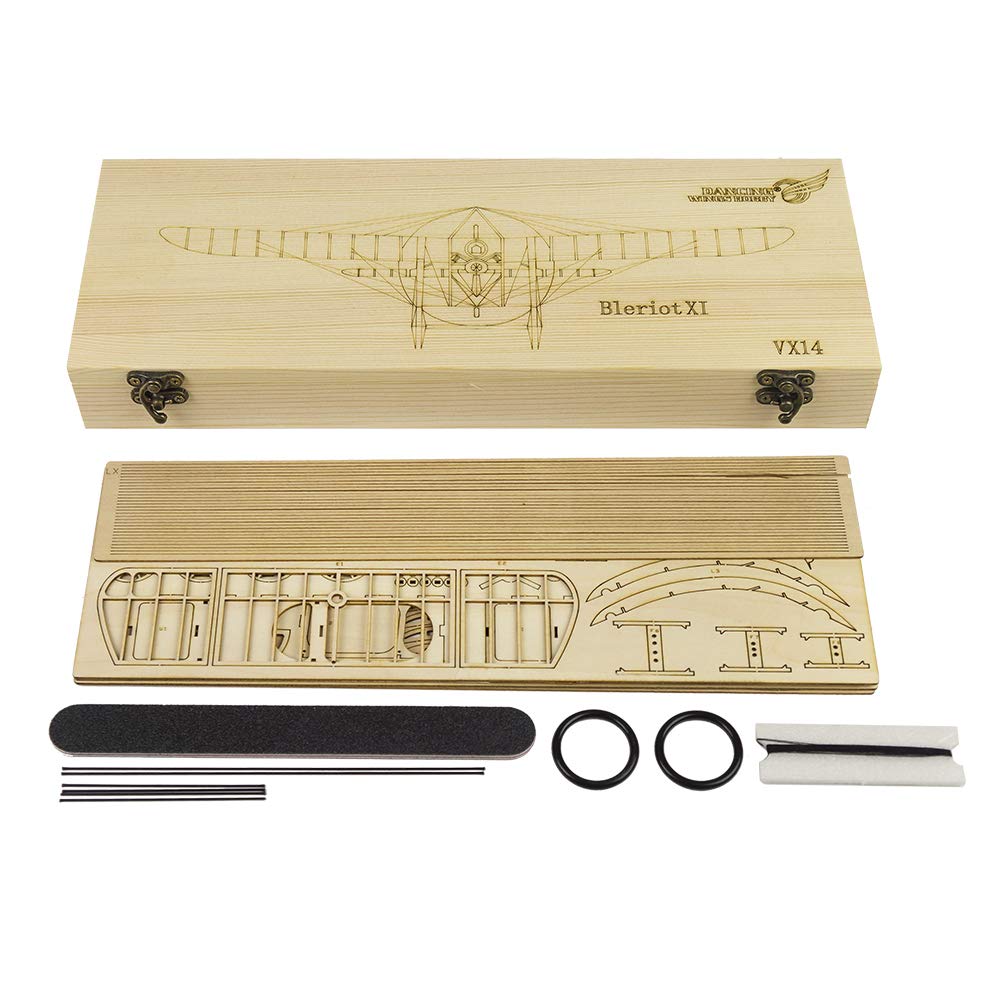 Torcster 214341 Bleriot XI 1:23 Holzbaukasten Standmodell Modellflugzeug Bausatz DIY, gelaserte Balsa Sperrholz Holz Bauteile Holzmodell Flugzeug