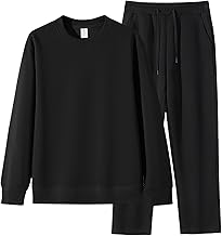 uptoyou Sweatshirt, Top and Bottom Set, Men's, Women's, Large Sizes, M-5XL, Plain, Round Neck, Long Sleeve, Sweatshirt, Loungewear, Casual, Unisex, Room Wear, Top and Bottom Set, Gentle on the Skin