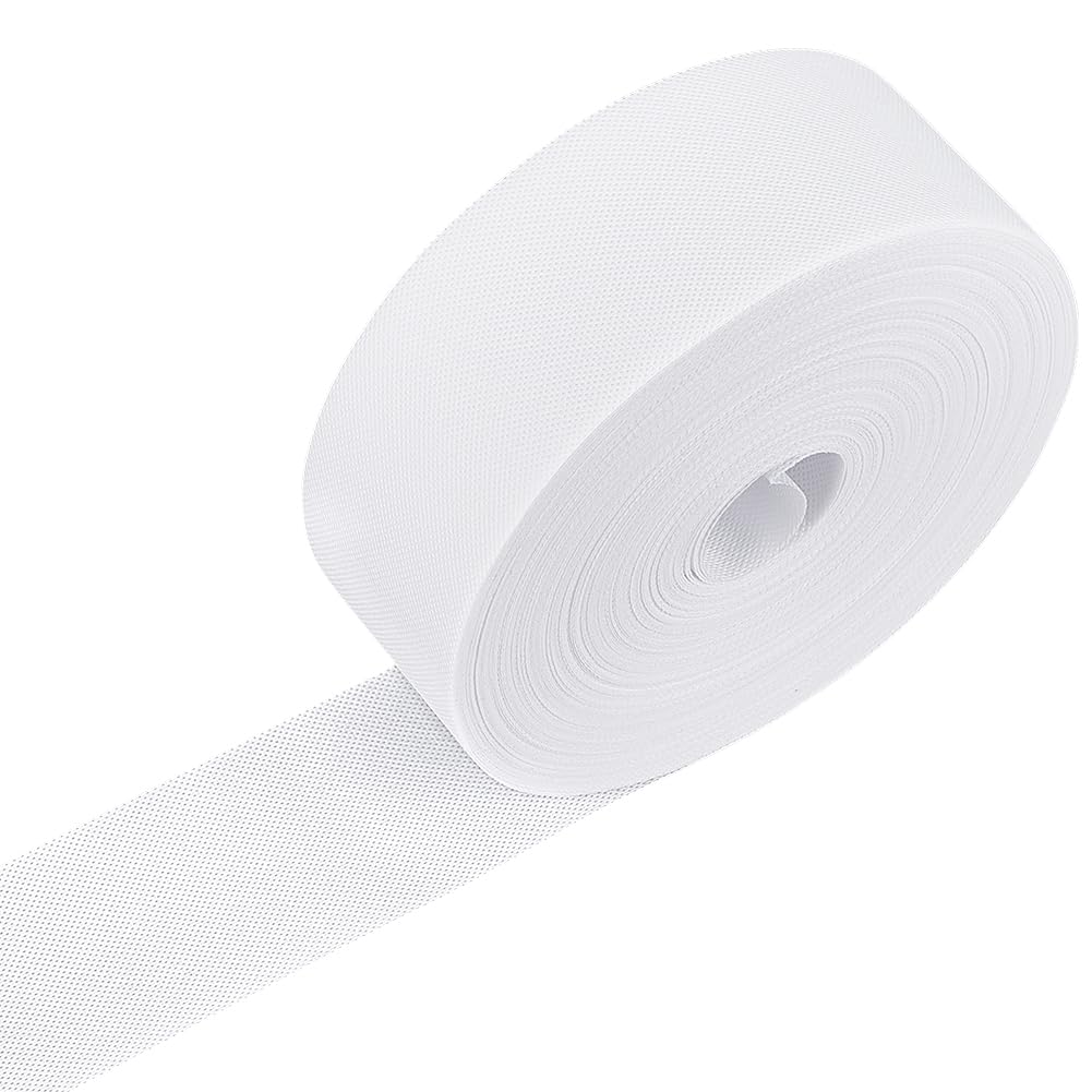 BENECREAT 55 Yards/50m White Curtain Tape, 3.1 Inch/8cm Wide Non Woven Cloth Tape