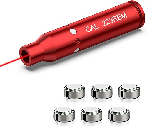Vista 12 de EZshoot Bore Sight Láser 9mm/ 223 5.56mm/ 30-06/25-06/270 /300BLK 7.62x35mm/ 6.5CM/ 12 Calibre de Calibre Rojo Láser Boresighter con Baterías Extras