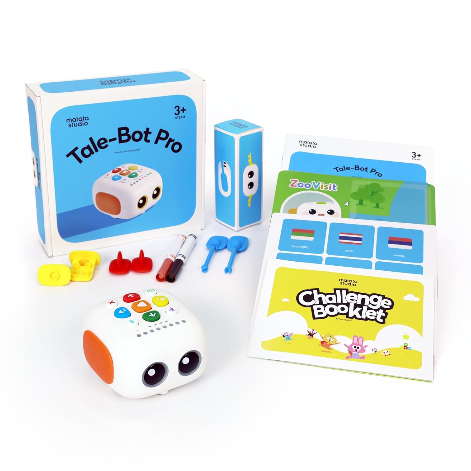MatataStudio Tale-Bot Pro Classroom Set – Robot De Programación Sin Pantalla Para Niños De 3 A 5 Años, Kit STEM Para Escuelas Y Preescolar, Aprendizaje De Codificación Básica