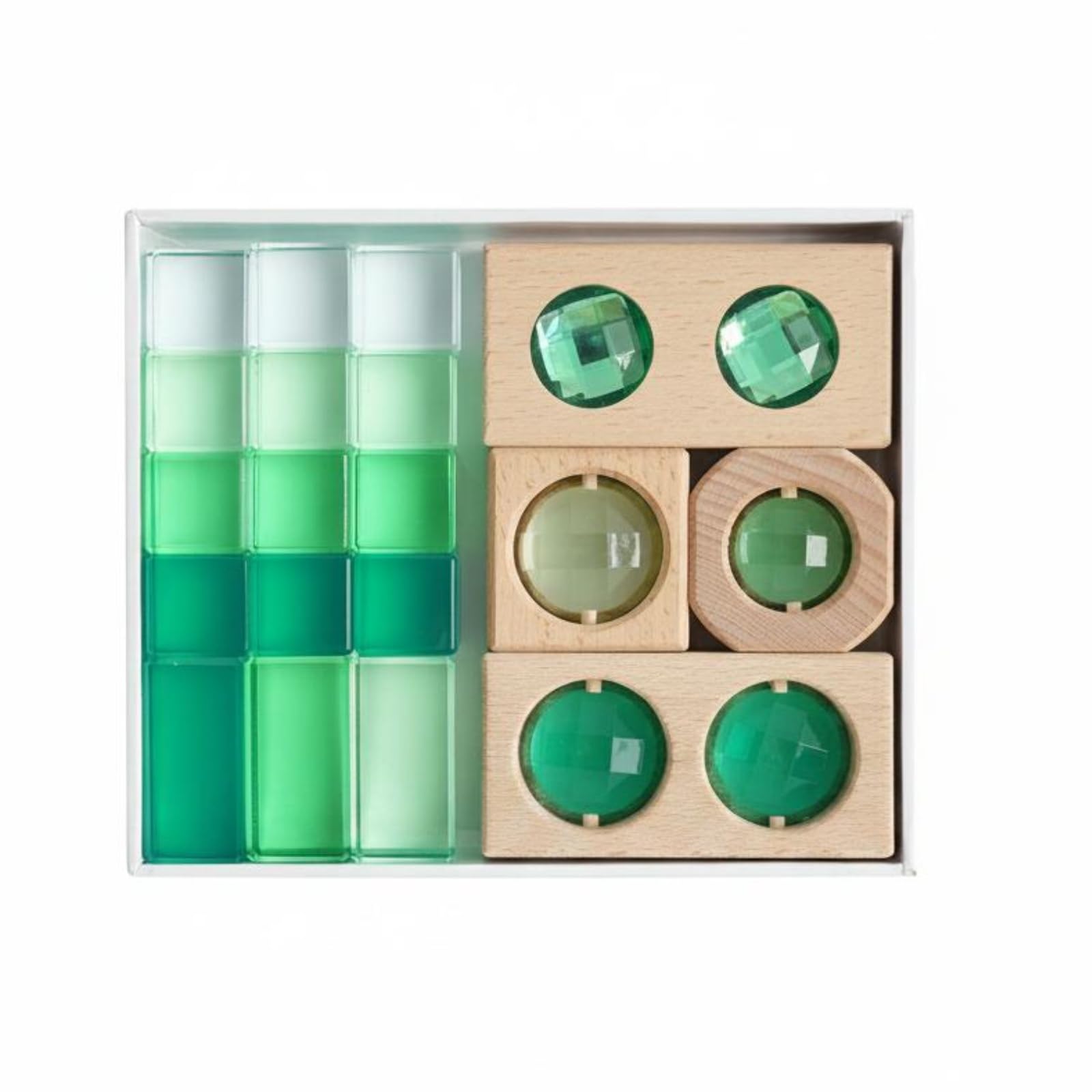 Transparente Acrylbausteine mit Holzteilen Kinder Bauklötze für Geometrische Stapelspiele Und Freies Arrangieren für Lernaktivitäten Raumverschönerung Und, Color to 4