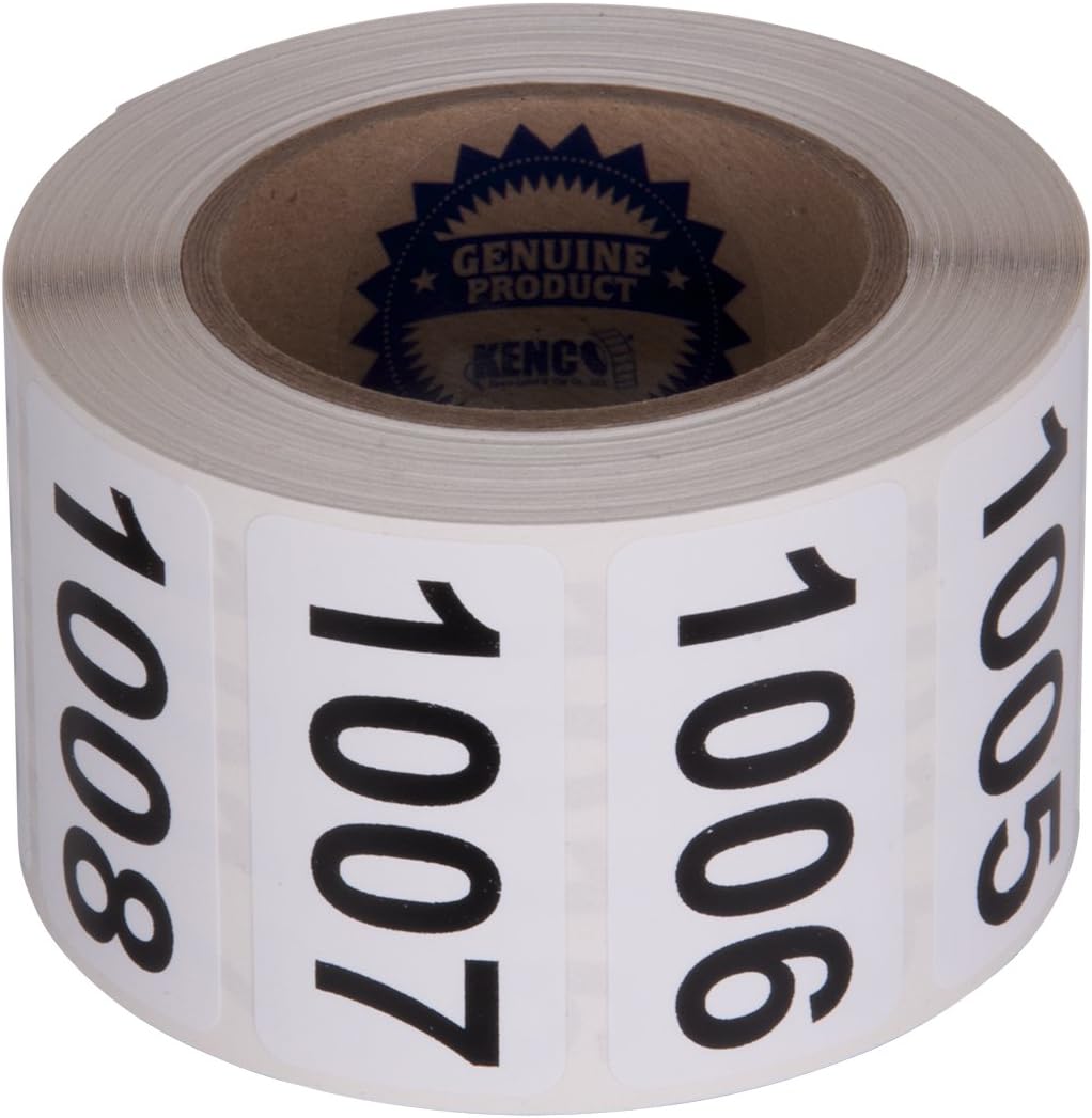 Amazon.com : 001-2000 Pieces Inventory Number Sticker Labels Self ...