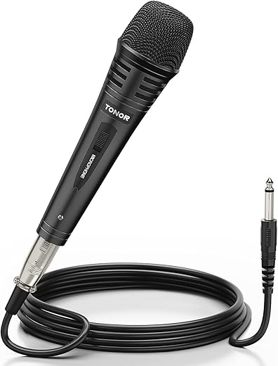 TONOR Dynamic Karaoke Microphone for Singing with 4.5m XLR Cable, Metal Handheld Mic Compatible with Karaoke Machine/Speaker/Amp/Mixer for Karaoke…
