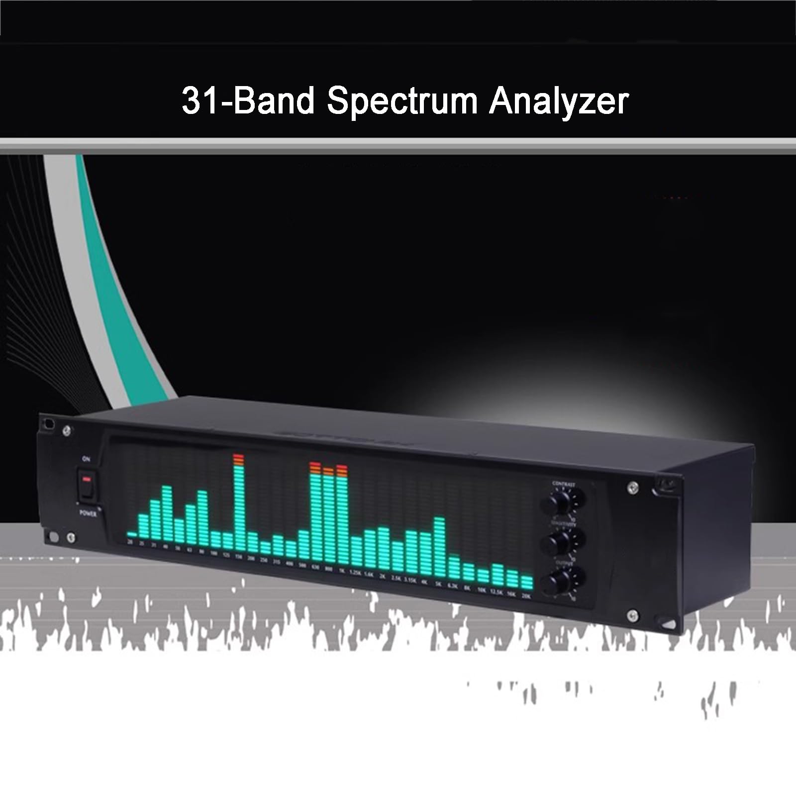 Analizador de espectro de audio, medidor VU de espectro musical con 31 segmentos, pantalla de nivel de frecuencia en tiempo real para visor de audio, rendimiento KTV, estudio de grabación
