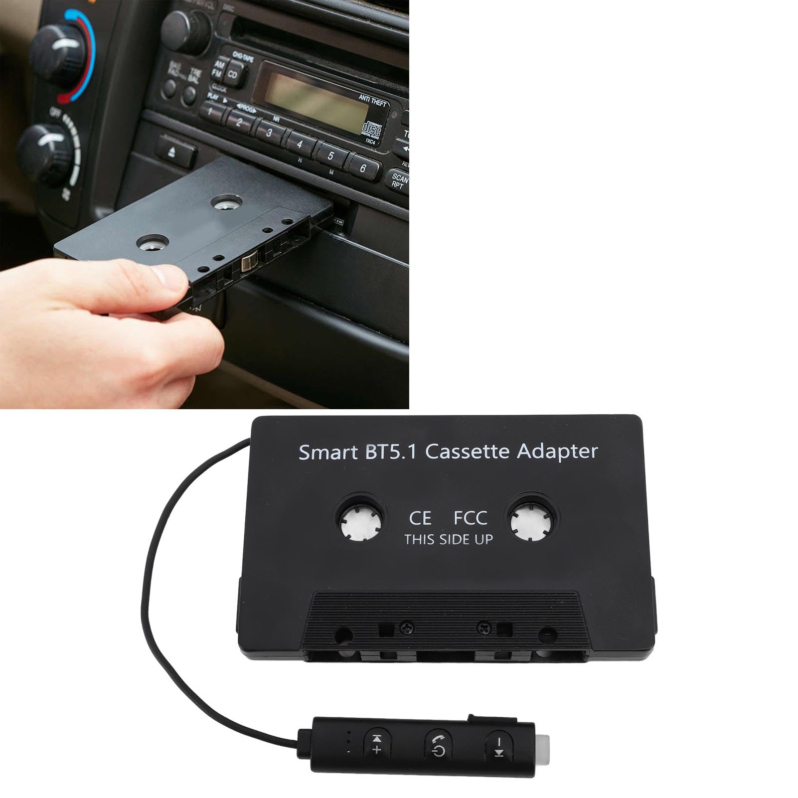 Adaptateur de Cassette Bluetooth 5.1, Adaptateur Universel sans Fil Bande vers Auxiliaire pour Voitures Camions, Rappel de Faible Puissance, Streaming de Musique sans Fil