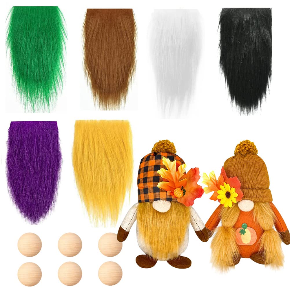 24 Barbes De Lutin Prédécoupées En Fausse Fourrure - Pour Décorations De Pâques, Noël, DIY - Avec Boules En Bois Naturel