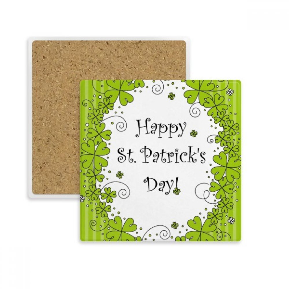 Cadeau de St.Patrick Coaster Trèfle à Quatre Feuilles Absorbant Multicolore