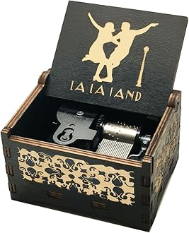 Micteney La La Land Music Box,La La Land Merchandise Wooden Carved Musical Boxs Gift for Wife,Clockwork Drive