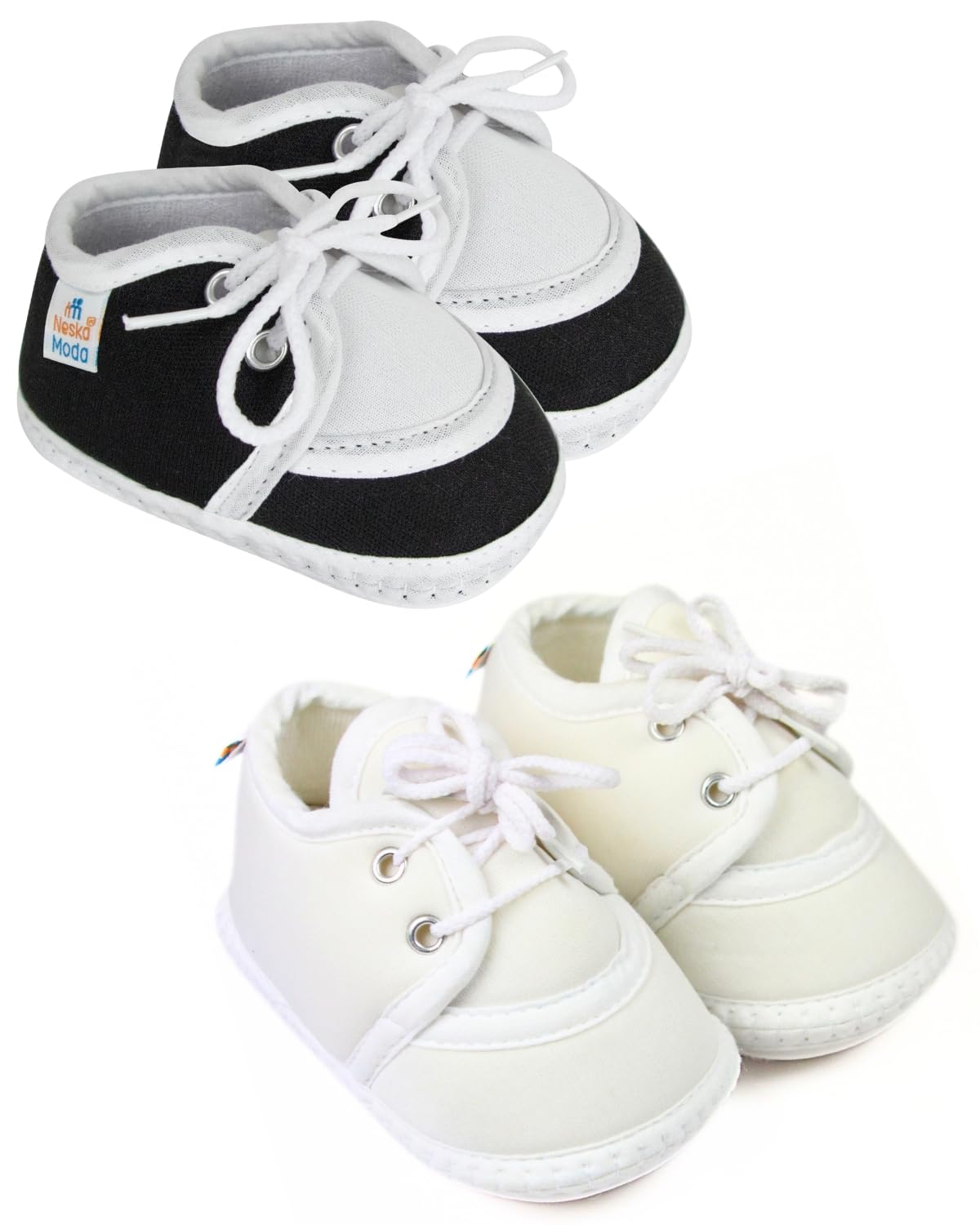 6 To 12 Months Baby Boys & Girls Pack of 2 Pair Cotton Lace Shoes/Booties -SK137andBT2158-image-42
