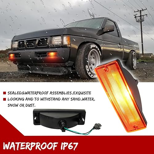 Miniatura 4 de GTINTHEBOX Para Nissan 1988-1997 Hardbody Pickup, 1988-1995 Nissan Pathfinder parachoques delantero luz de señal de giro lente ámbar lámpara ámbar