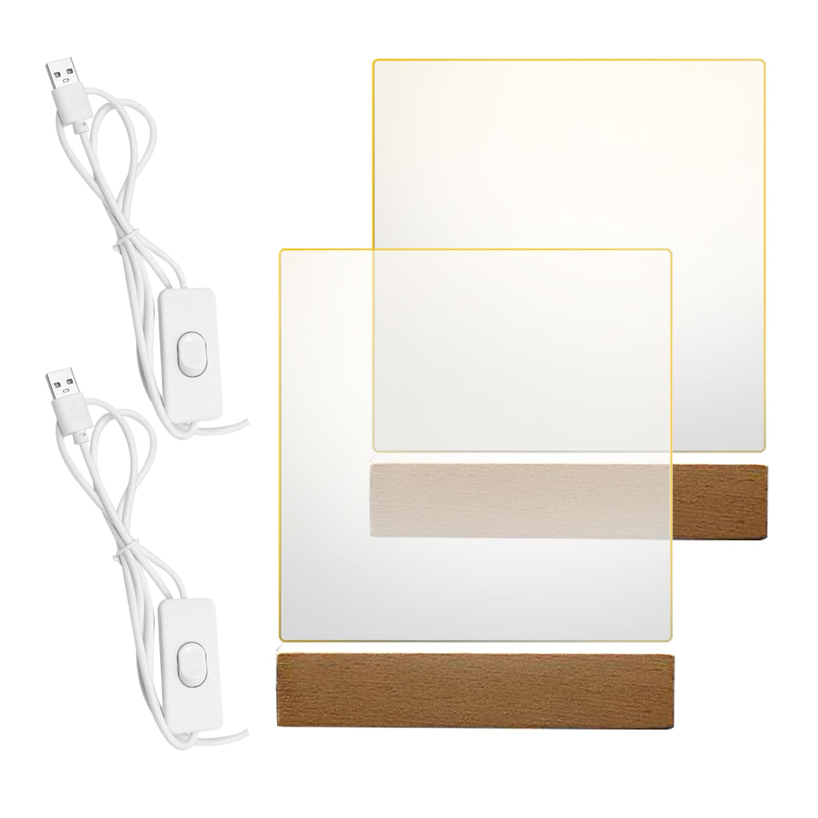 Amazon.com: HSOKEW Wooden Light Base, Wooden LED Base with Acrylic ...