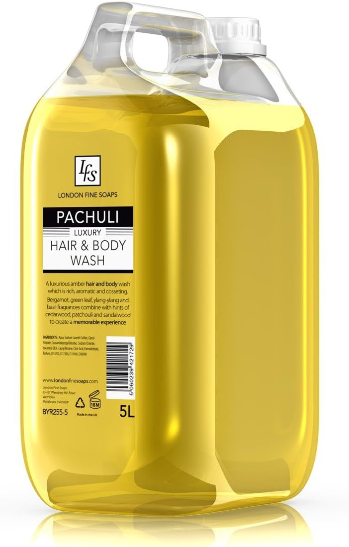 London Fine Soaps BYR255-5 LFS Patchouli Luxury Hair and Body Wash, 5 L (Pack of 2)