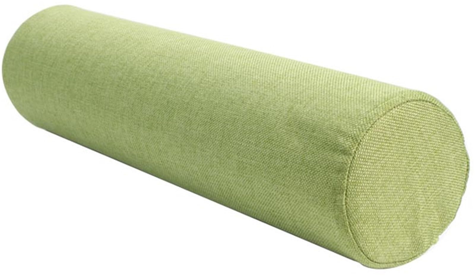 ZGantrix Long Round Bolster Pillow, Soft and Comfortable Neck Support Pillow, Linen Fabric Cylinder Pillow for Head, Back, Legs and Yoga, Round Cushion Roll Pillow for Bed Use(Green,20 x 90 cm)