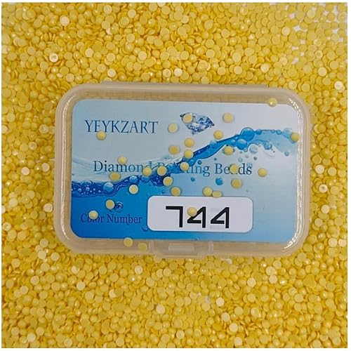YEYKZART 744 Diamond Painting Replacement Diamonds Drills Beads Drills Gems Round for Diamond Art Missing Color 3500 PCS