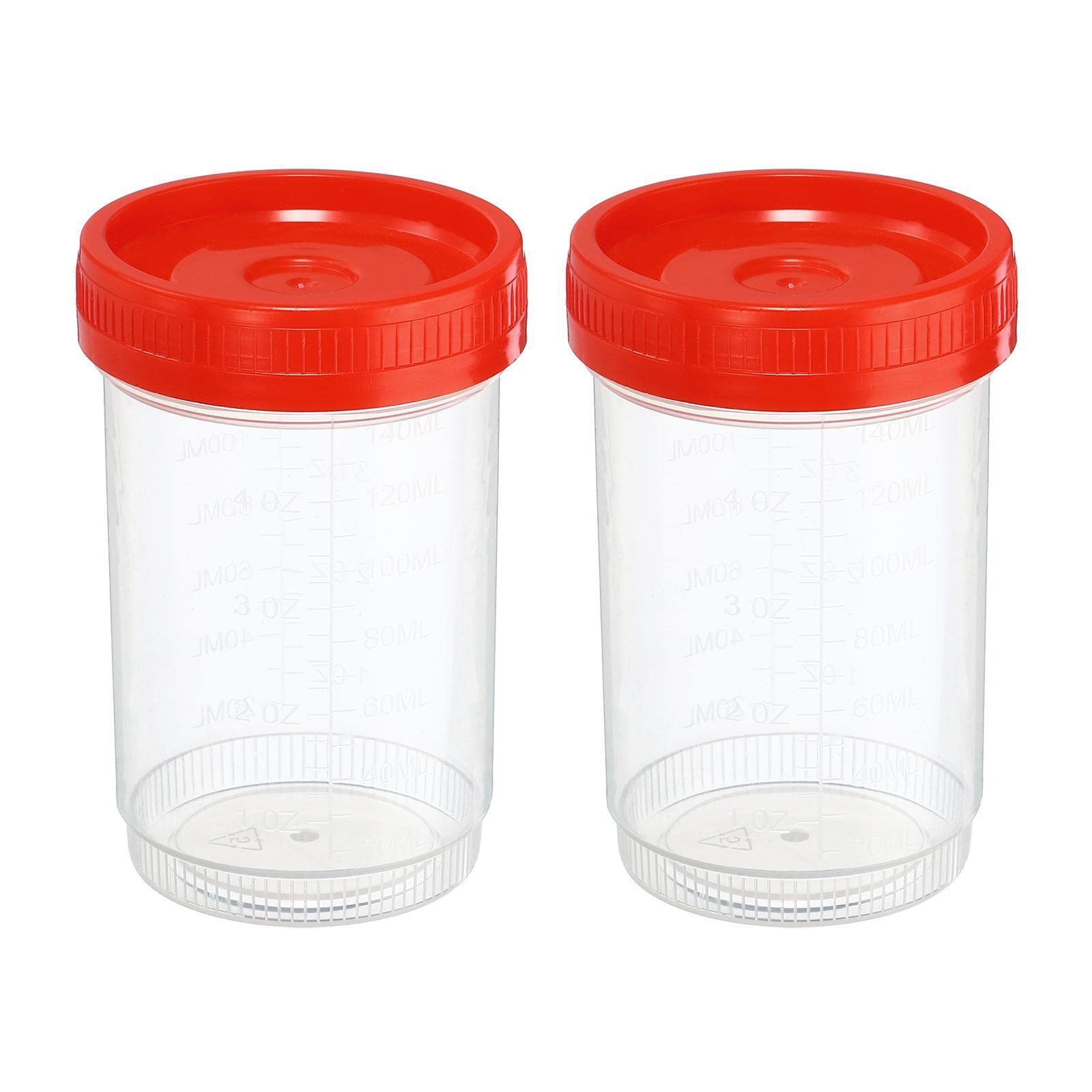 Tool parts 150mL Sample Cups 2Pcs Sample Containers Leak Proof Screw Cap for Lab Home Red