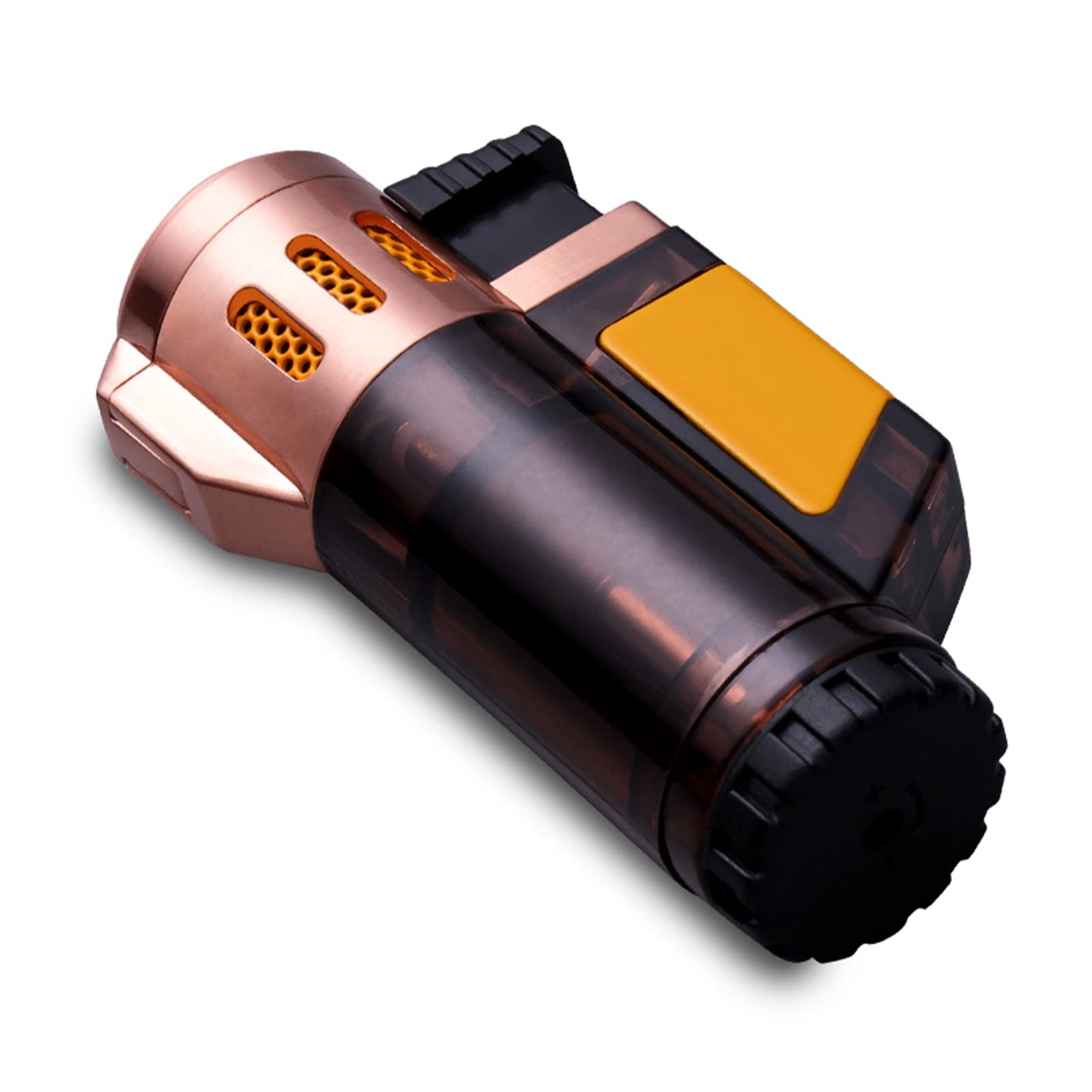 Encendedor Triple Jet Torch, Encendedor a Prueba de Viento, Encendedor de Gas Inflable Turbo, Tanque de Gas Transparente de Butano, Encendido de Cigarrillos
