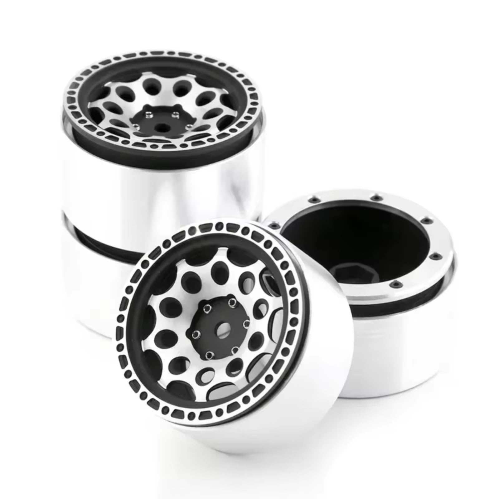 Compatibile Con Traxxas Per TRX4 Per TRX6 Per Axial Per SCX10 1/10 RC Crawler Ricambi Auto Accessori 2.2 "Cerchi Beadlock In Metallo A 12 Raggi Rc Car Pneumatici