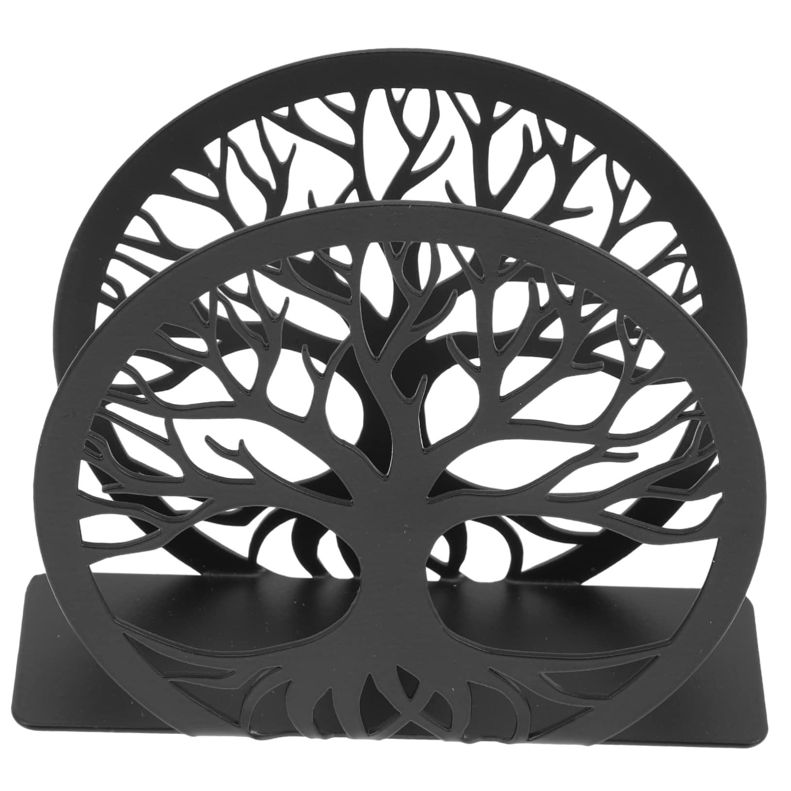 Servilletero Decorativo de Mesa Negro de Acero Inoxidable Diseño Hueco