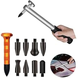 Kit Ventosa Saca Golpes GS - Kit de 10 piezas para reparación de abolladuras en carrocerías; juego de martillo y tases intercambiables para eliminación de abollones