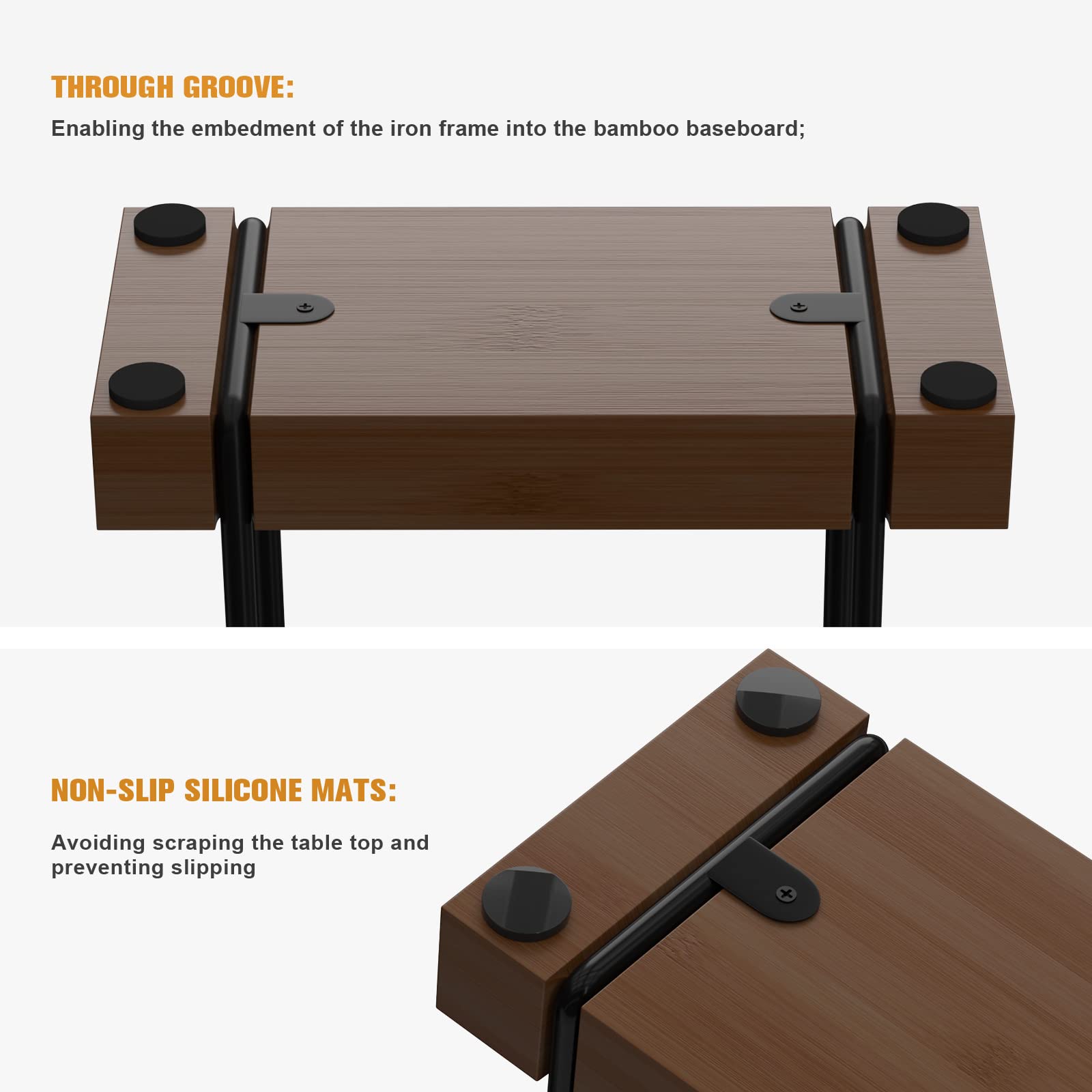 Servilletero para mesa, dispensador de servilletas de hierro de bambú para mesa de comedor, granja, cóctel, picnic, soportes de madera rústica, decoración de cocina, comedor, negro y marrón